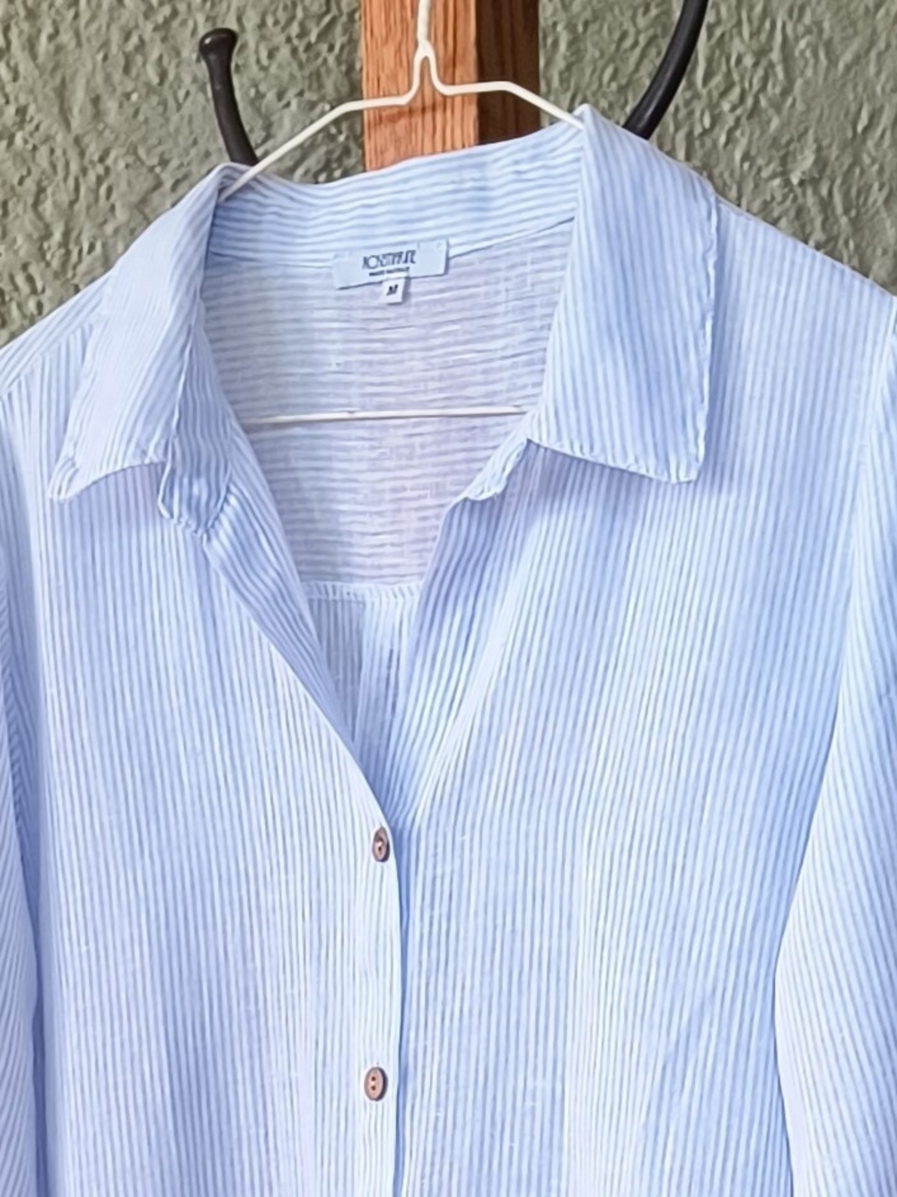 Euro striped linen tunic shirt